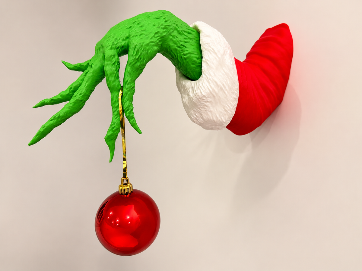 Grinch Christmas Hand