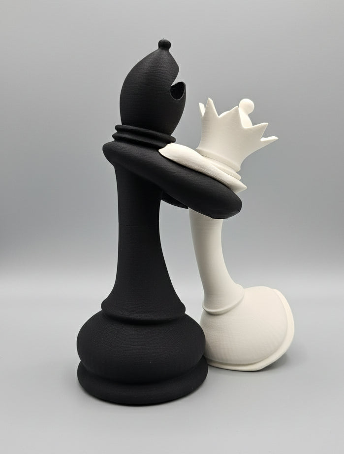 Chess Bishop and Queen in Love