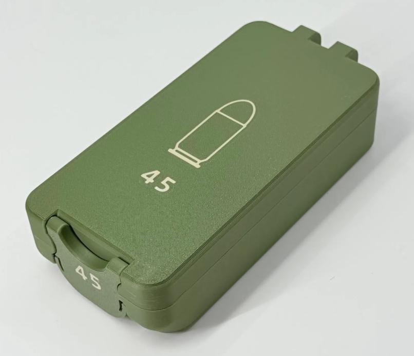 45 ACP Ammo Storage Box | 3D Printed Range Case | BoxLoc Organizer