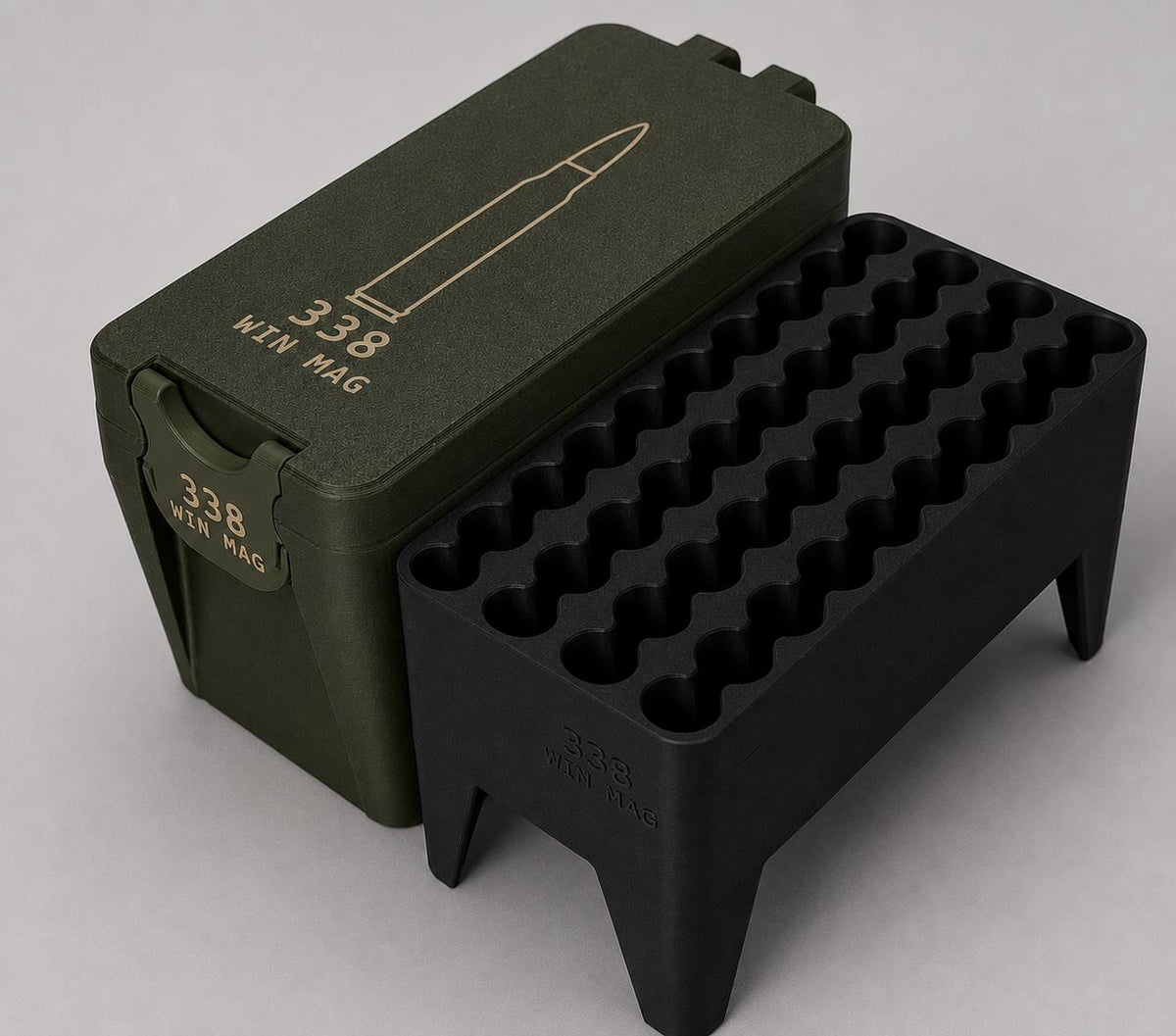 338 Win Mag Ammo Box | 40 Round Ammo Storage Case