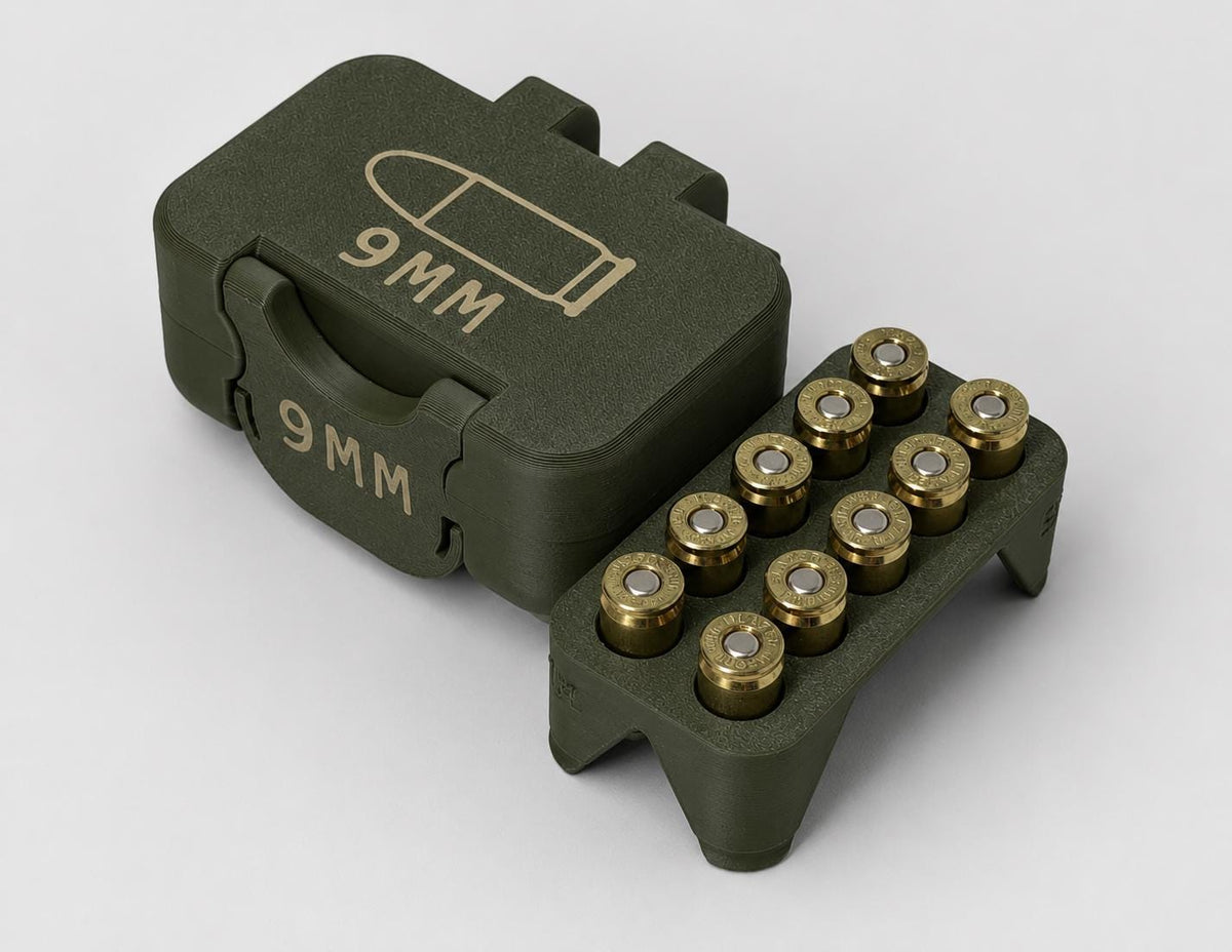 Pocket 9mm Ammo Storage Box | 10 & 18 Round Organizer