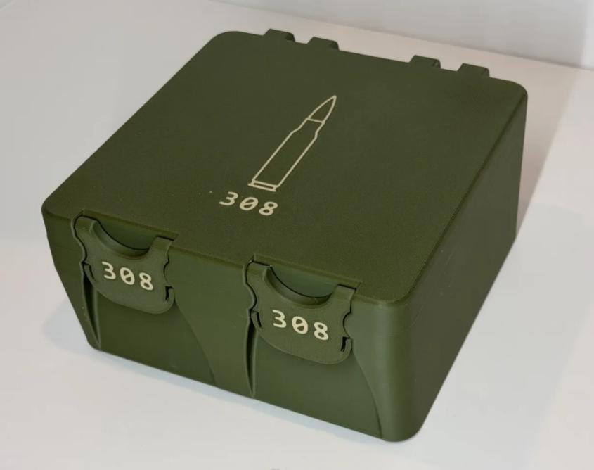 308 Ammo Box | Holds 100 Rounds | Premium 3D Printed Ammunition Storage Case