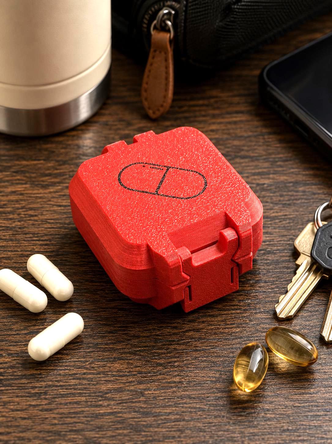 Travel Pill Box | Pocket Medication Organizer | SnapLock Case | Vitamins, Pills & Small Items