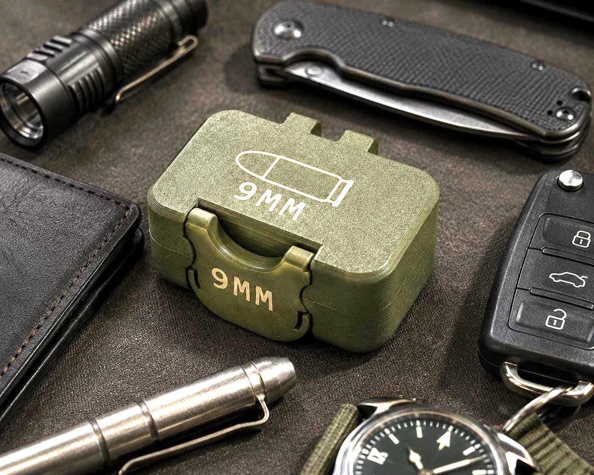 Pocket 9mm Ammo Storage Box | 10 & 18 Round Organizer