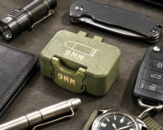 Pocket 9mm Ammo Storage Box | 10 & 18 Round Organizer